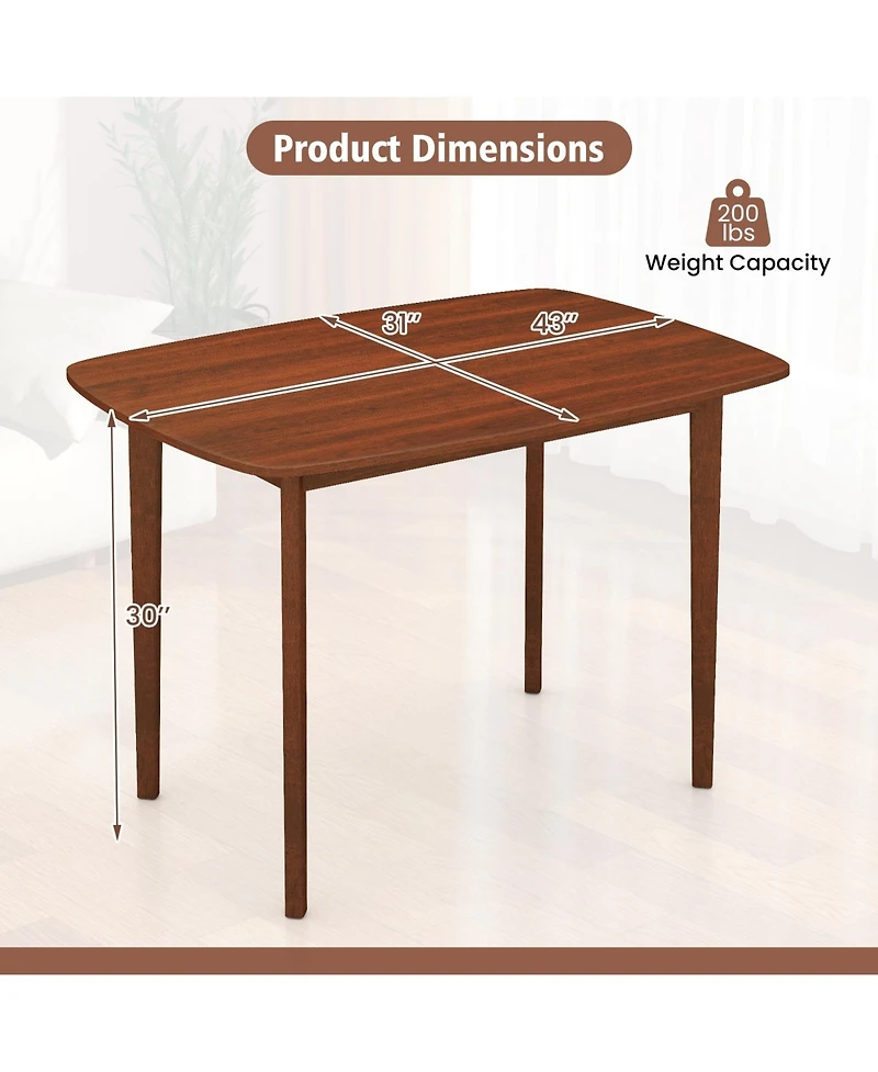 Slickblue Wooden Kitchen Table for 2-4 with Solid Rubber Wood Legs