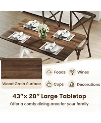 Slickblue Modern Wooden Dining Table with X Shaped Frame Kitchen Table