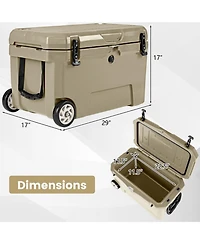 Gouun 52-Quart Wheeled Hard Cooler with 6-Day Ice Retention, 80-Can Capacity
