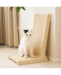 Aronkl Sisal Cat Scratcher Upright Wall Mounted Vertical L Shape Board Durable Protect Furniture Plush Mouse