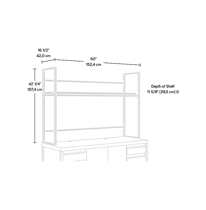 Sauder Manhattan Gate Commercial Office Hutch, Mystic Oak finish
