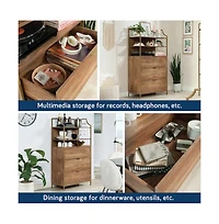 Sauder Bedroom 3- Drawer Dresser with Shelves, Sindoori Mango Finish