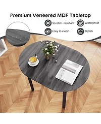 43 Inches Wood Dining Table for 2-4 People Solid Rubber Wood Legs