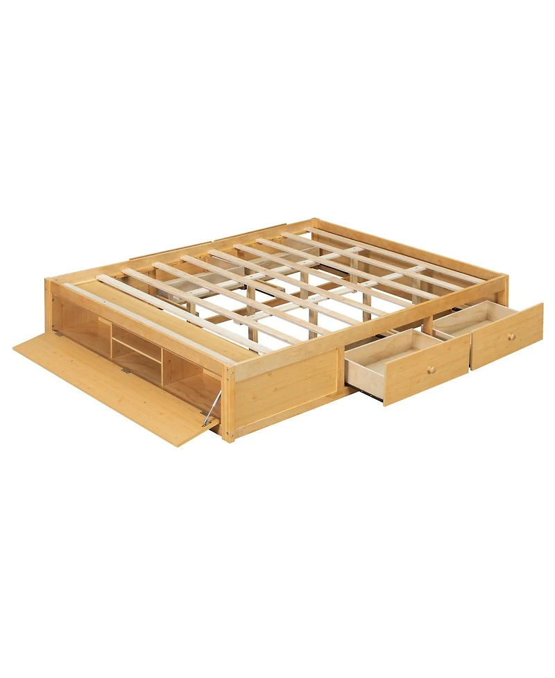 Streamdale Furniture Platform Bed w/ 4 Drawers and Lift Storage