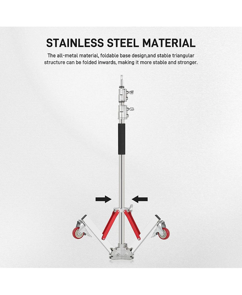 Gvm DL300 2-Section Aluminum C-Stand with Casters