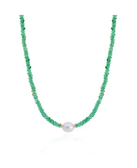 The Lovery Onyx Bead Pearl Necklace 14K Gold