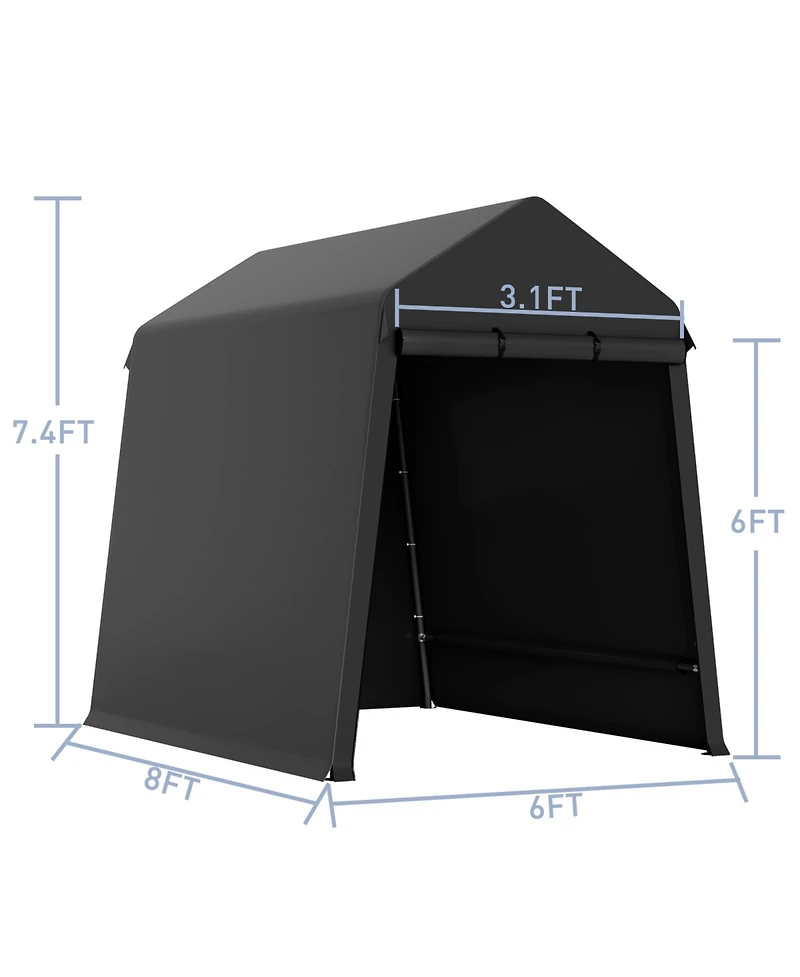 homfan Heavy-Duty Motorcycle Shelter and Outdoor Storage Tent with Waterproof Uv-Resistant Cover, Double Zipper Doors for ATVs Lawn Equipment