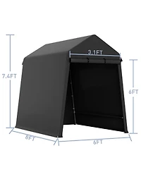 homfan Heavy-Duty Motorcycle Shelter and Outdoor Storage Tent with Waterproof Uv-Resistant Cover, Double Zipper Doors for ATVs Lawn Equipment