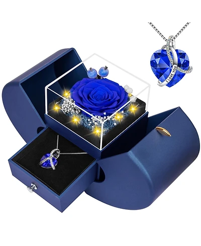 Gnuadz Preserved Rose Love Necklace Gift for Women
