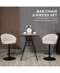 flynama Adjustable Swivel Bar Stools Set of 2, Linen Touch Fabric
