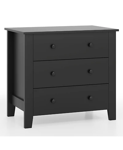 Sugift Wide Three Drawer Dresser Modern Storage Organizer