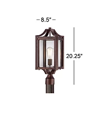 Franklin Iron Works Rockford Rustic Farmhouse Outdoor Post Light Bronze Iron 20 Clear Beveled Glass for Exterior Barn Deck House Porch Yard Patio