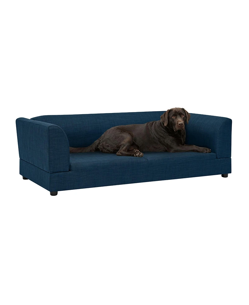 Clihome Dog Sofa for Medium Large Dog, Rectangular Design with Backrest, Armrests, Soft Cushion