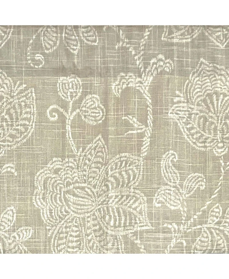 Rlf Home Cross Stitch Ruffled Provance Cotton with Fully Lined Rod Pocket Valnance for Windows
