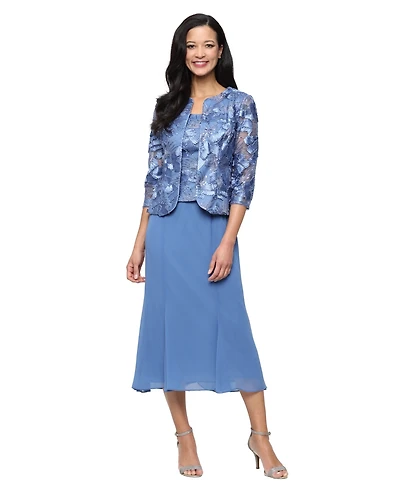 Alex Evenings Petite Scoop Neck Dress and Soutache Open Jacket, 2-Piece Set
