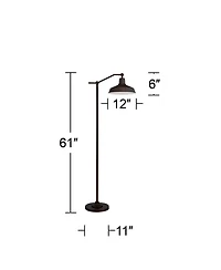 360 Lighting Kayne Farmhouse Rustic 61" Tall Standing Floor Lamps Set of 2 Lights Downbridge Adjustable