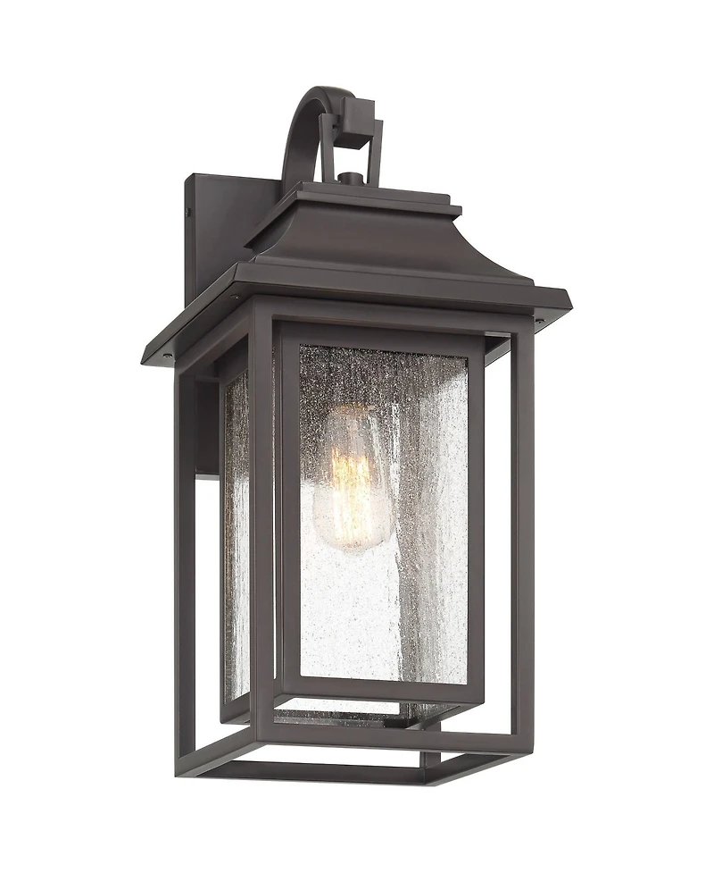 John Timberland Cecile High Modern Box Lantern Outdoor Wall Light Fixture Mount Porch House Weatherproof Bronze Finish