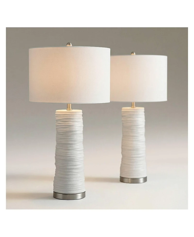 360 Lighting Contours 27 1/2" High Modern Ceramic Table Lamp Set of 2