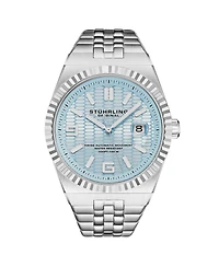 Stuhrling Original Men s Sentinel Swiss Automatic 42mm Stainless Steel Bracelet Watch with Guilloche Dial