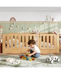 Streamdale Furniture Montessori Floor Bed with High Fence and Door