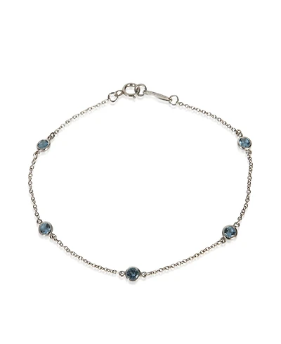 Pre-Owned Tiffany & Co Platinum Aquamarine Elsa Peretti Color By The Yard Bracelet