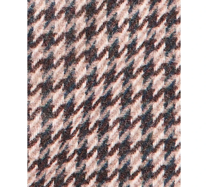 Tayion Collection Men's Regular Fit Tan Houndstooth Double-Breasted Overcoat