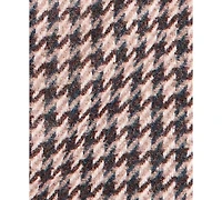 Tayion Collection Men's Regular Fit Tan Houndstooth Double-Breasted Overcoat