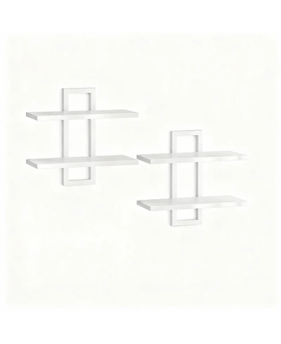 Yigii Double-Layer Floating Shelves for Home Decor, Capacity, Easy Install, Versatile Use