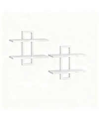 Yigii Double-Layer Floating Shelves for Home Decor, Capacity, Easy Install, Versatile Use