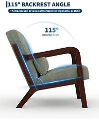 gaomon Mid-Century Modern Accent Chair,Wide-Wale Corduroy Upholstery,Solid Wood Armchair with Removable Lumbar Pillow,Sturdy Reading Chair