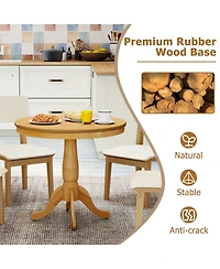Slickblue Round Wooden Pedestal Side Table, Pub Style Accent Table for Living Room