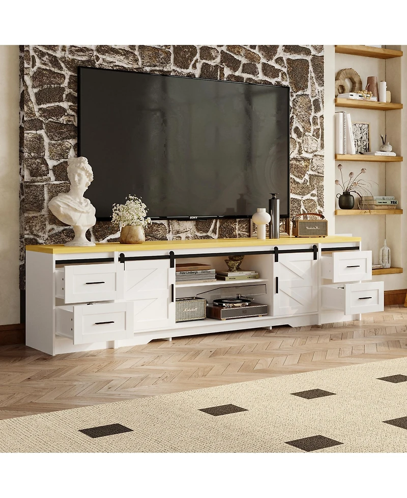 Homsee Large Tv Stand with 4 Drawers, Media Console