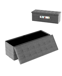 Gouun 43 in Padded Folding Storage Ottoman Bench with Removable Divider