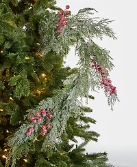Holiday Lane Cozy Cabin Flocking Cedar Berries Pick, Macy's Exclusive