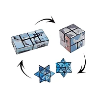 Bruce & Shark 2-in-1 North and South Poles Fidget Cube - Folds into Star, Cube & Rectangle