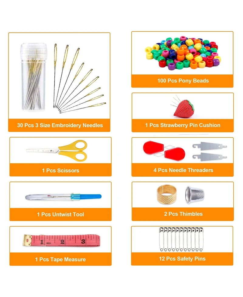 Gnuadz 403 Pack Embroidery Floss Set 250 Colors Cross Bracelet Thread Tool Box