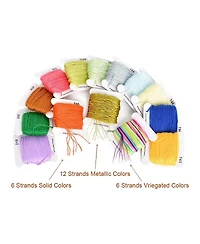Gnuadz 52 pieces Embroidery Floss Kit Organizer Box Cross Tools Bobbins Gift