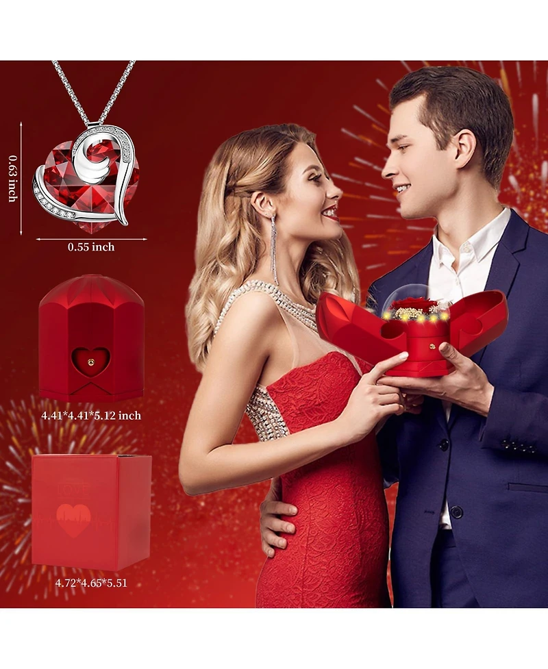 Gnuadz Preserved Rose Necklace Gift For Women