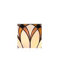 Regency Hill Filton Tiffany Style Wall Light Sconces Set of 2 Bronze Hardwire 12 1/4" Fixture Art Glass for Bedroom Bathroom Vanity House