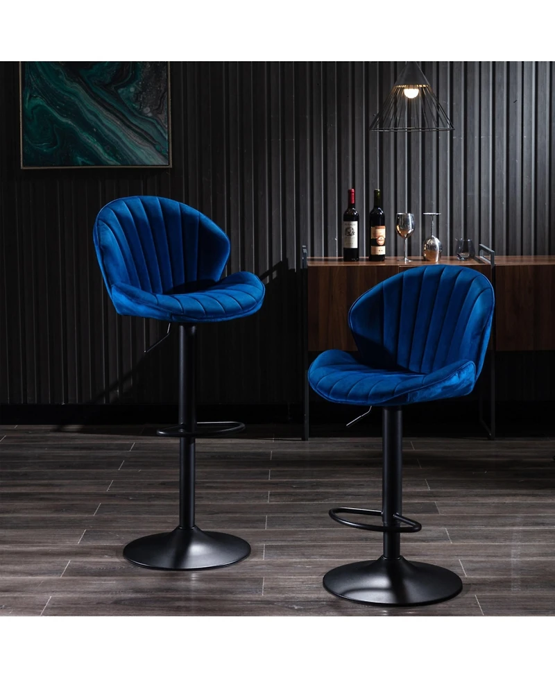 flynama Adjustable Counter Height Bar Stools Set of 2 with Back and Footrest