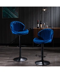 flynama Adjustable Counter Height Bar Stools Set of 2 with Back and Footrest