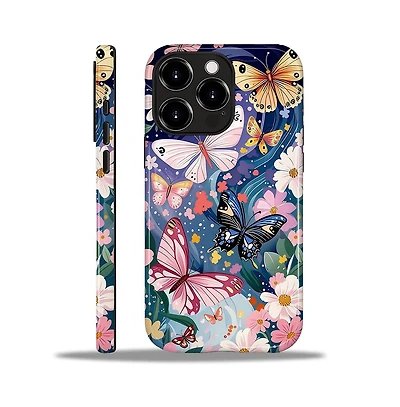 Gonez Case for iPhone 15 Pro - 2-in-1 Dual-Layer Shockproof Protection, Colorful Flower Art Glossy