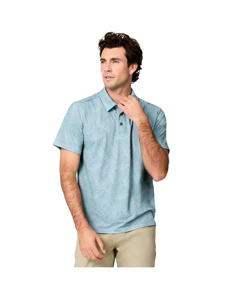 Free Country Men's SunFree Upf Printed Polo Shirt