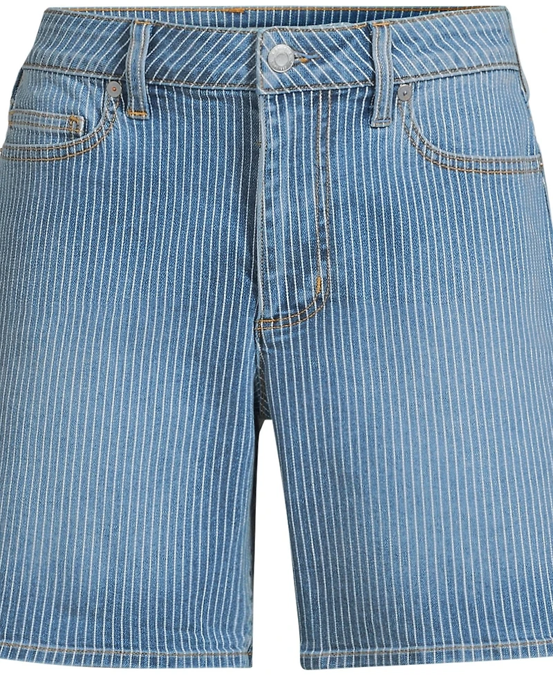 Lands' End Women's Soft Denim Mid Rise 7" Jean Shorts