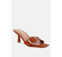 London Rag Women's Acacia Buckle Strap Slip On Sandals