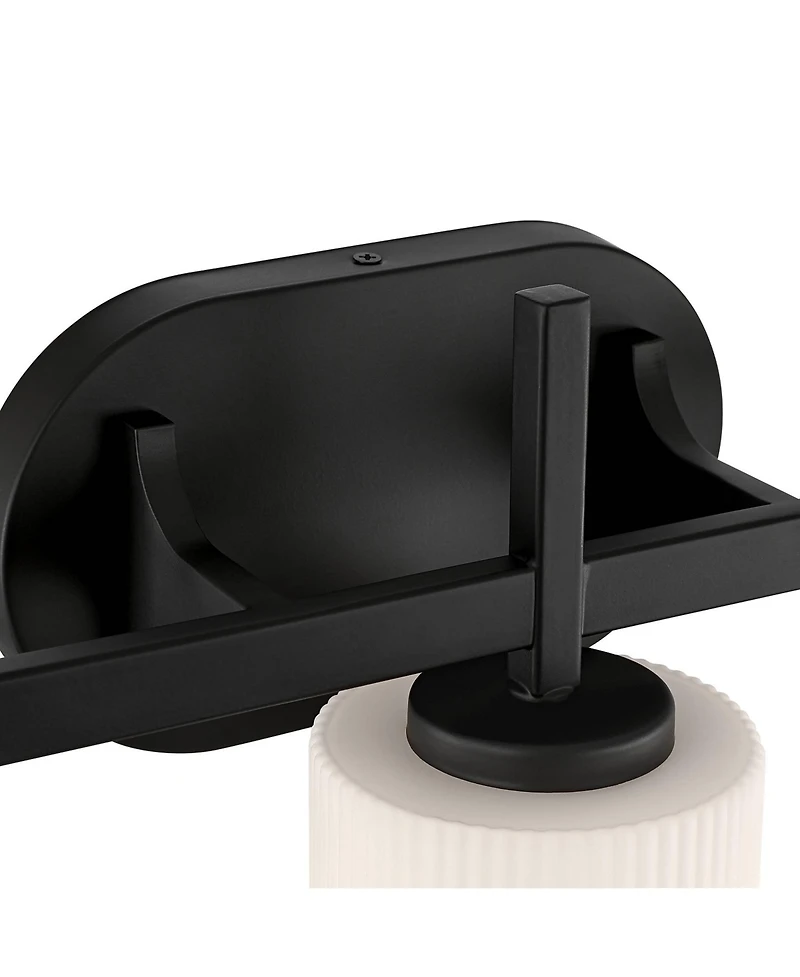 Possini Euro Design Possini Euro Nanni 22"W Matte Black Fluted Glass 3-Light Bath Light