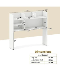 Slickblue Desktop Bookshelf with 6 Shelves Countertop Storage Hutch