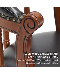 flynama Genuine Cow Top Leather Wooden Swivel Bar Stool, 29.5" Height
