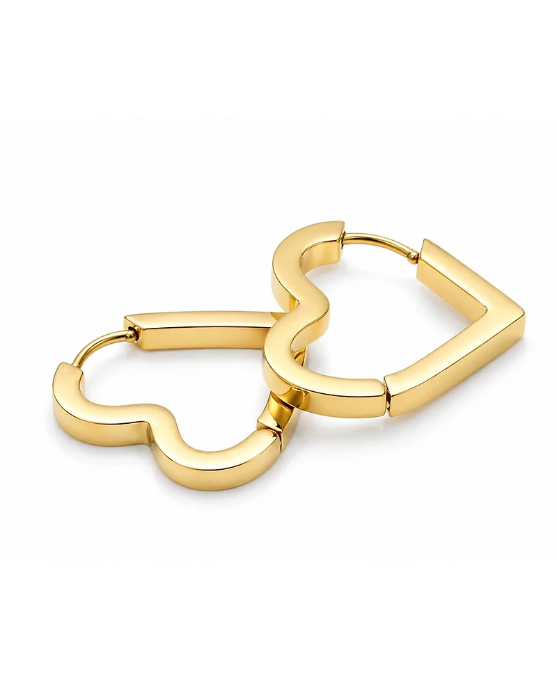 Rebl Jewelry Heart Huggie Earrings