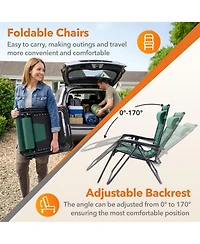 Yiortwo Zero Gravity Recliner Chair Folding Outdoor Lounge Chair with Cushion